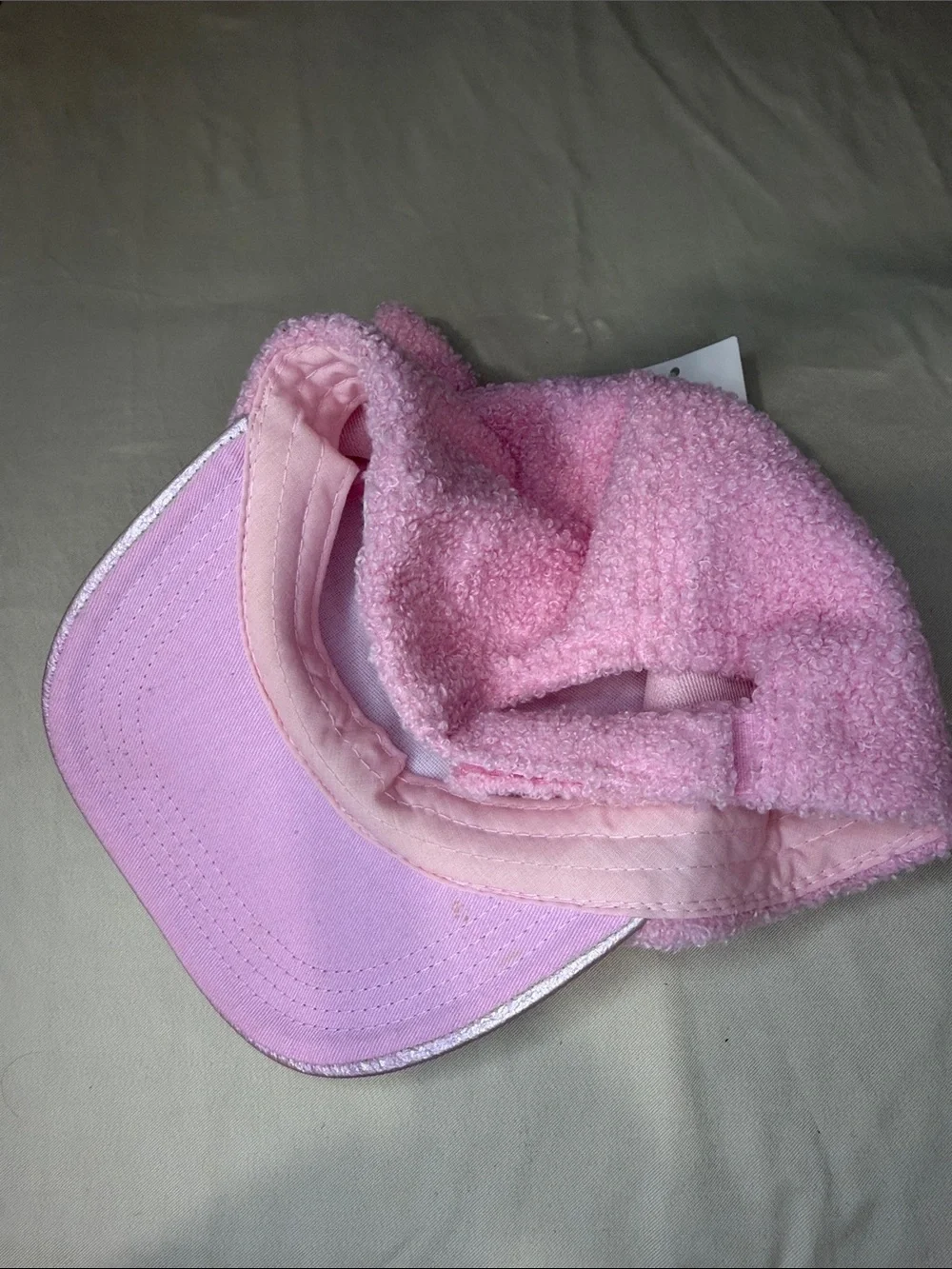 Capelli of New York Pink Fuzzy Hat with Cat Ear Detail